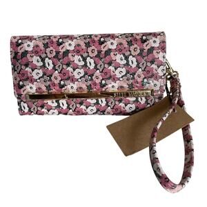 Brand New Steve Madden Trifold Multi Floral Wallet w/ Gold Metallic Liner